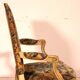 fauteuil sculpté rechampi de style louis XV -19° siècle