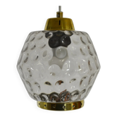 Glass and Brass Pendant Lamp, 1960s, Sweden