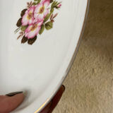 2 oval porcelain dishes with a floral pattern