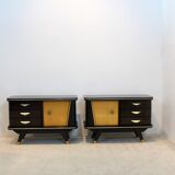 Paire de tables de chevet en bois hollandais, années 1950