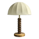 Midcentury brutalist wood turned mushroom table lamp, Charles Dudouyt style