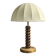 Midcentury brutalist wood turned mushroom table lamp, Charles Dudouyt style
