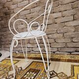 Garden armchair or terrace wrought iron white Montmartre style 60 year