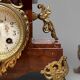 Large Napoleon III fireplace garniture in red marble and patinated regulus signed Guillemin – clock & candelabras 19th century