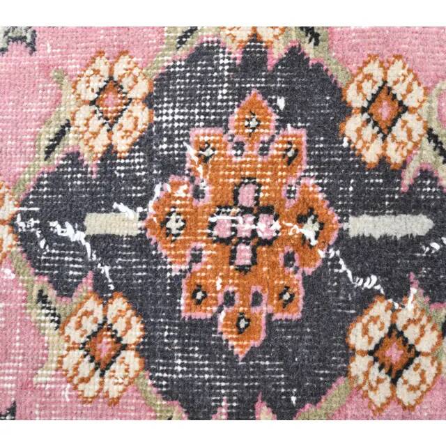 Turkish Vintage Handmade Wool Orange Rug 126x201