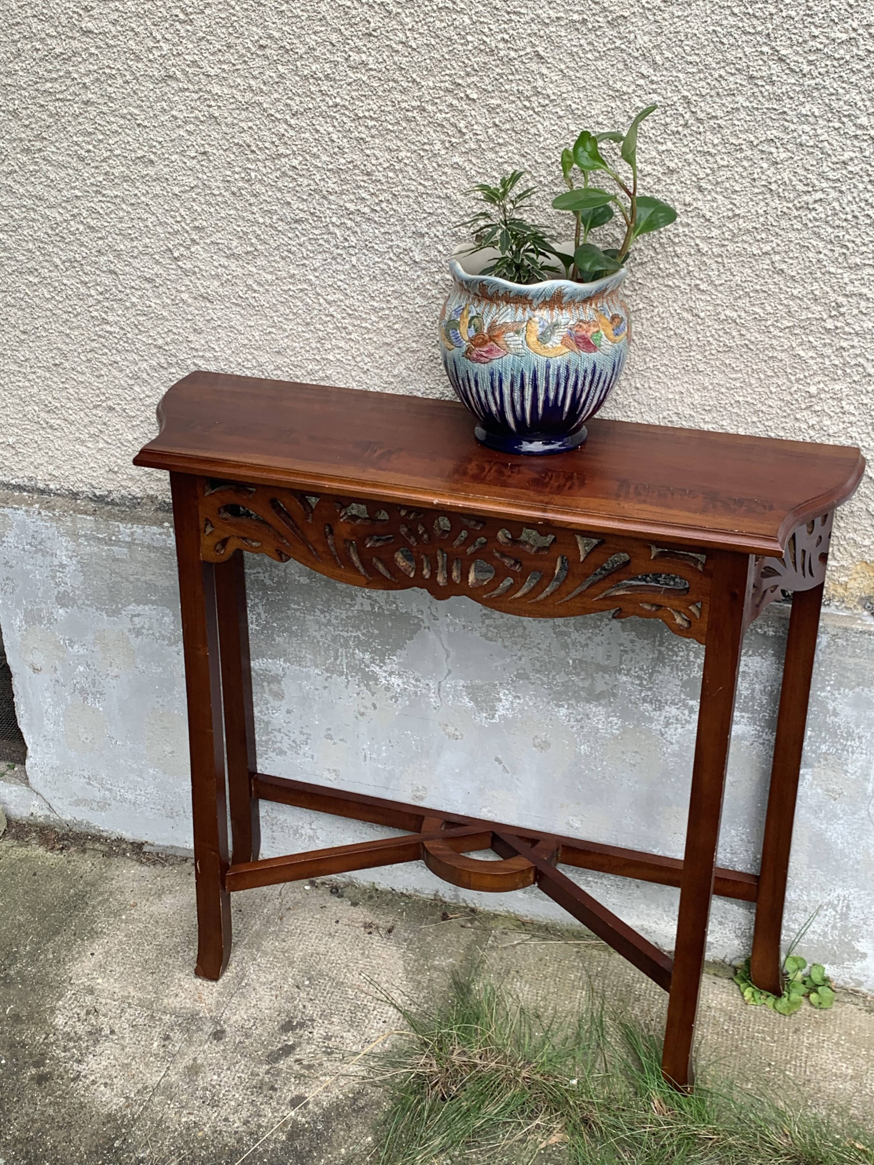 Vintage carved wooden console and aesthetics