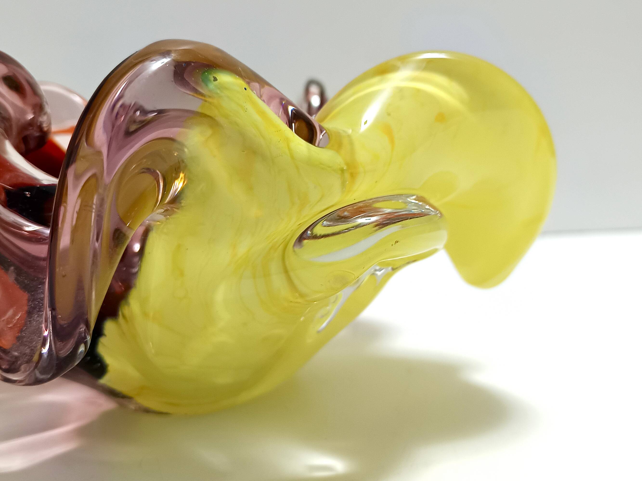 Large Polychrome Murano Glass Ashtray / Vide-Poche attr. to Toso, Italy
