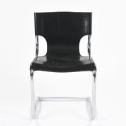 Chaises en cuir noires par Carlo Bartoli