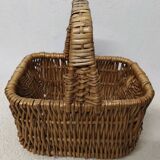 Small vintage rectangular wicker basket