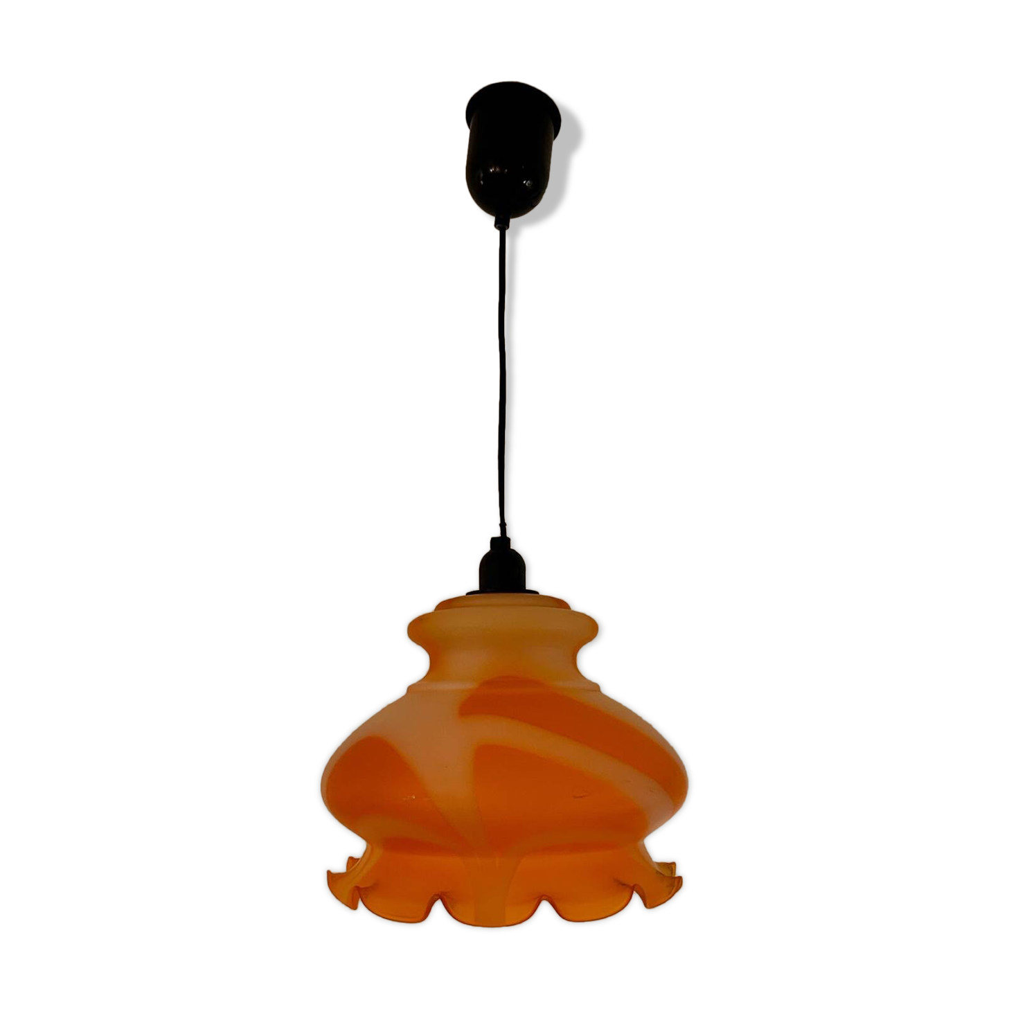 Lustre Murano orange années 70