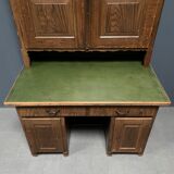 Antique painted pine desk or secretaire with wall unit from Germany late 1800s.