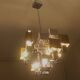 Sciolari Italian modern cubist chandelier, 1960s