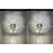 Lot of 2 Murano Style Glass Sputnik Chandelier Flush Mount, Mazzega Zuccher