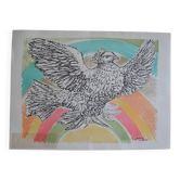 Picasso original lithograph 1952 Dove with a rainbow 38x28cm
