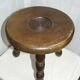 Vintage turned wood tripod stool 1950-60