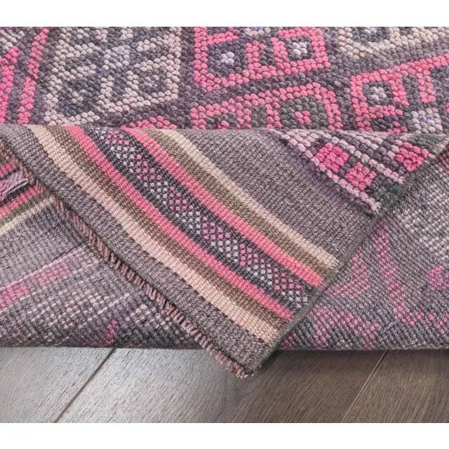 Vintage Turkish hand-knotted tribal runner 80	x378