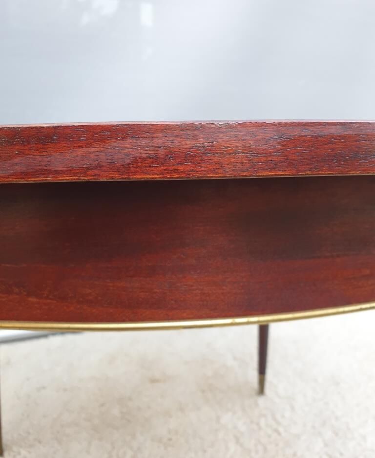 Extendable table mahogany lacquered 1960 butterfly extensions
