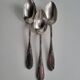 3 Small Silver Metal Dessert Spoons