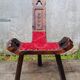 Brutalist chair feet tripodes carved wood