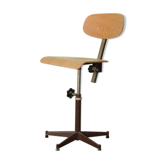 Wood and metal workshop chair