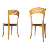Chaises de salle à manger vintage de bistrot italien et corde de papier, années 1980
