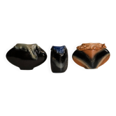 Sculptural glazed ceramic vase – Set of 3 pieces