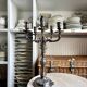 Flambeau, 6-light chandelier by Christofle in silver-plated metal, late 19th century.