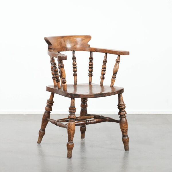 Chaise de capitaine anglaise antique / chaise de bureau du début du 19e siècle