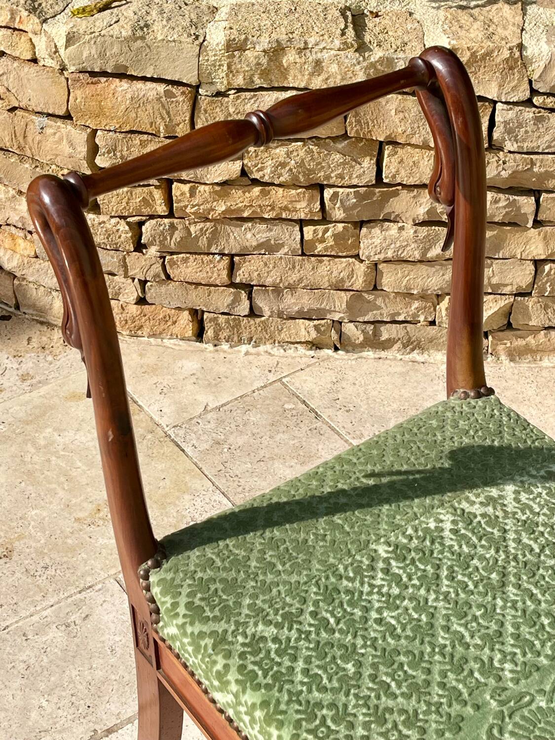 Empire Style Mahogany Swan Neck Bench