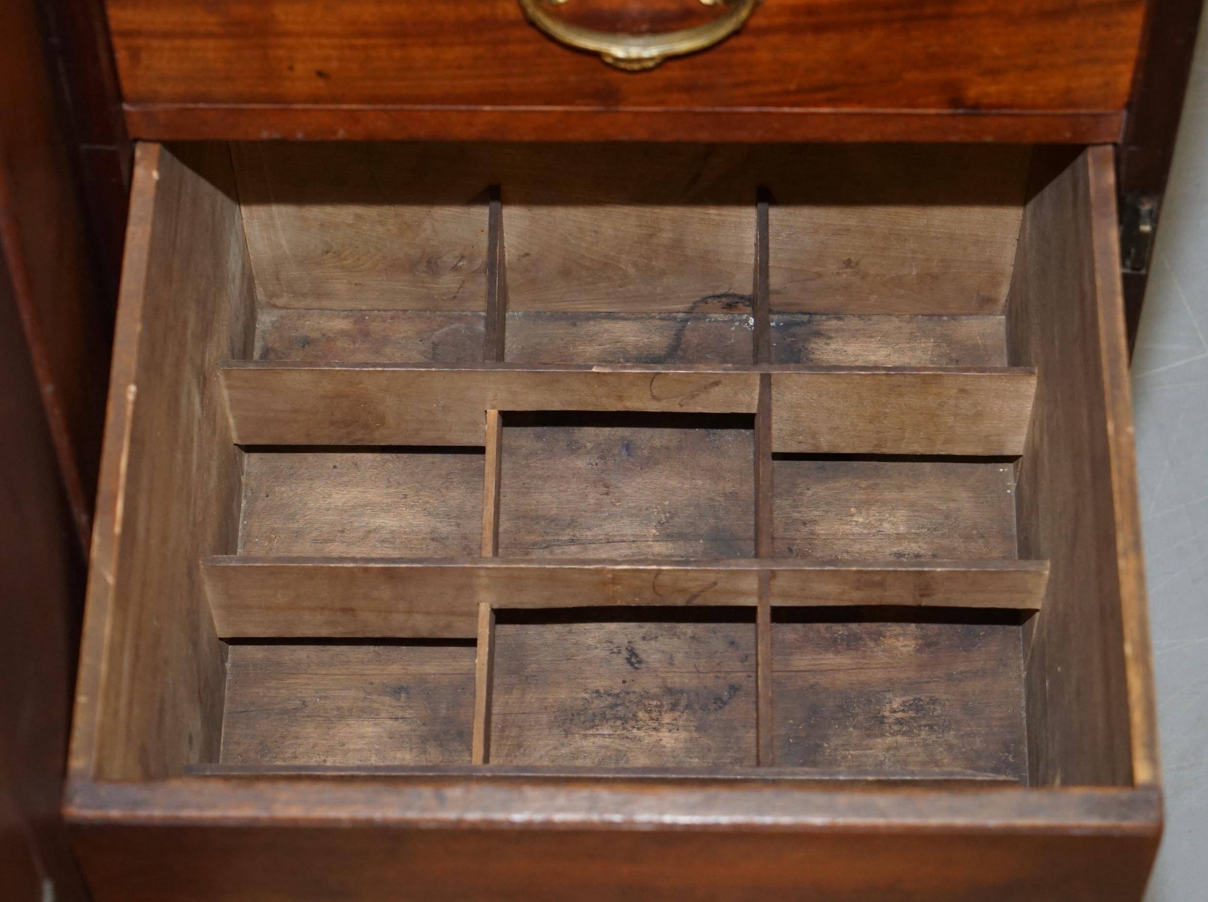 Paire de Grands Cabinets Latéraux William IV 1830 en Bois Massif Flammé avec Tiroirs
