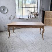 Table de ferme merisier pieds galbés XIXème