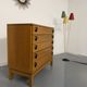 Vintage chest of drawers with 5 drawers in light wood, French design from the 60s/70s.