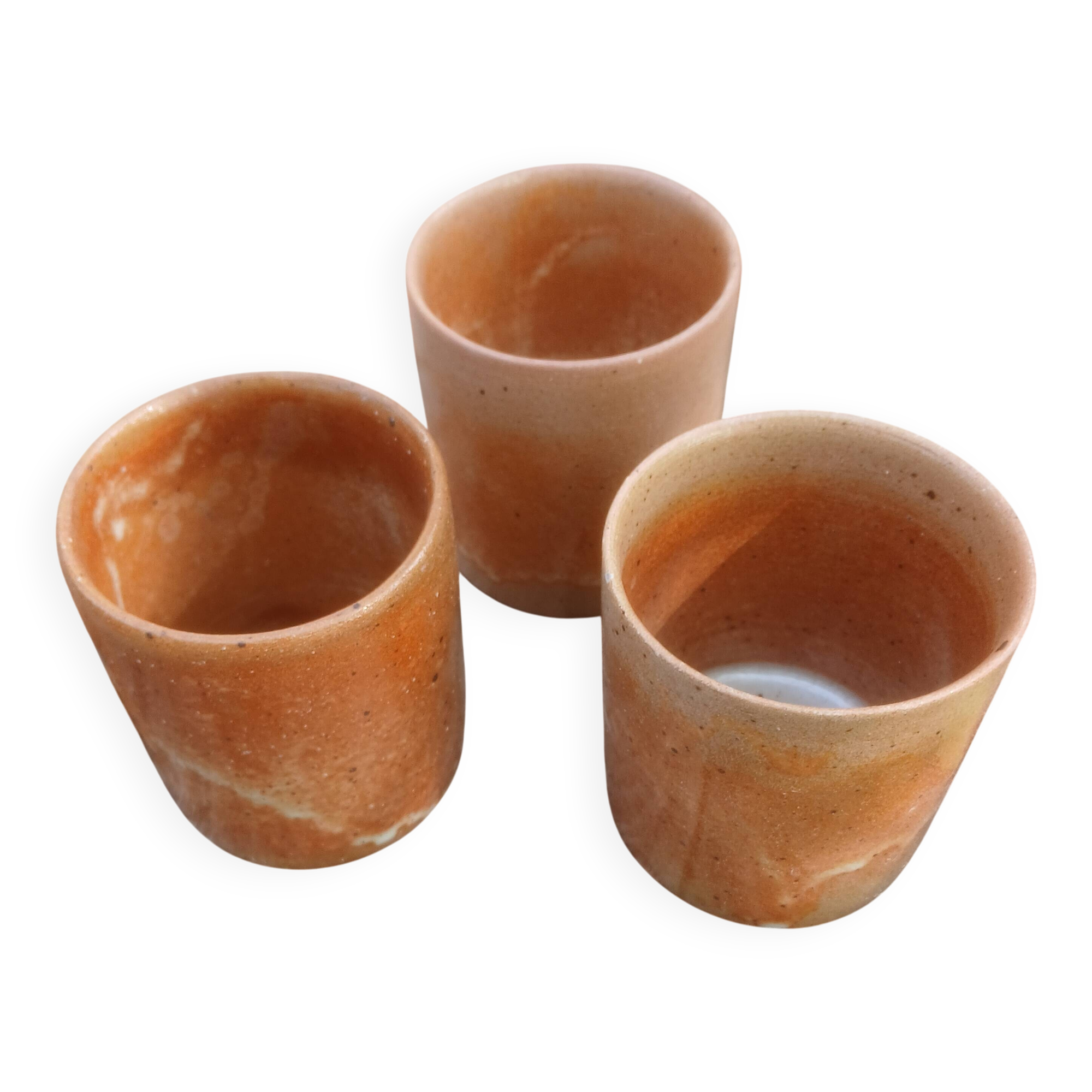 Vintage and rustic stoneware mug set