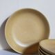 Five vintage natural stoneware soup plates