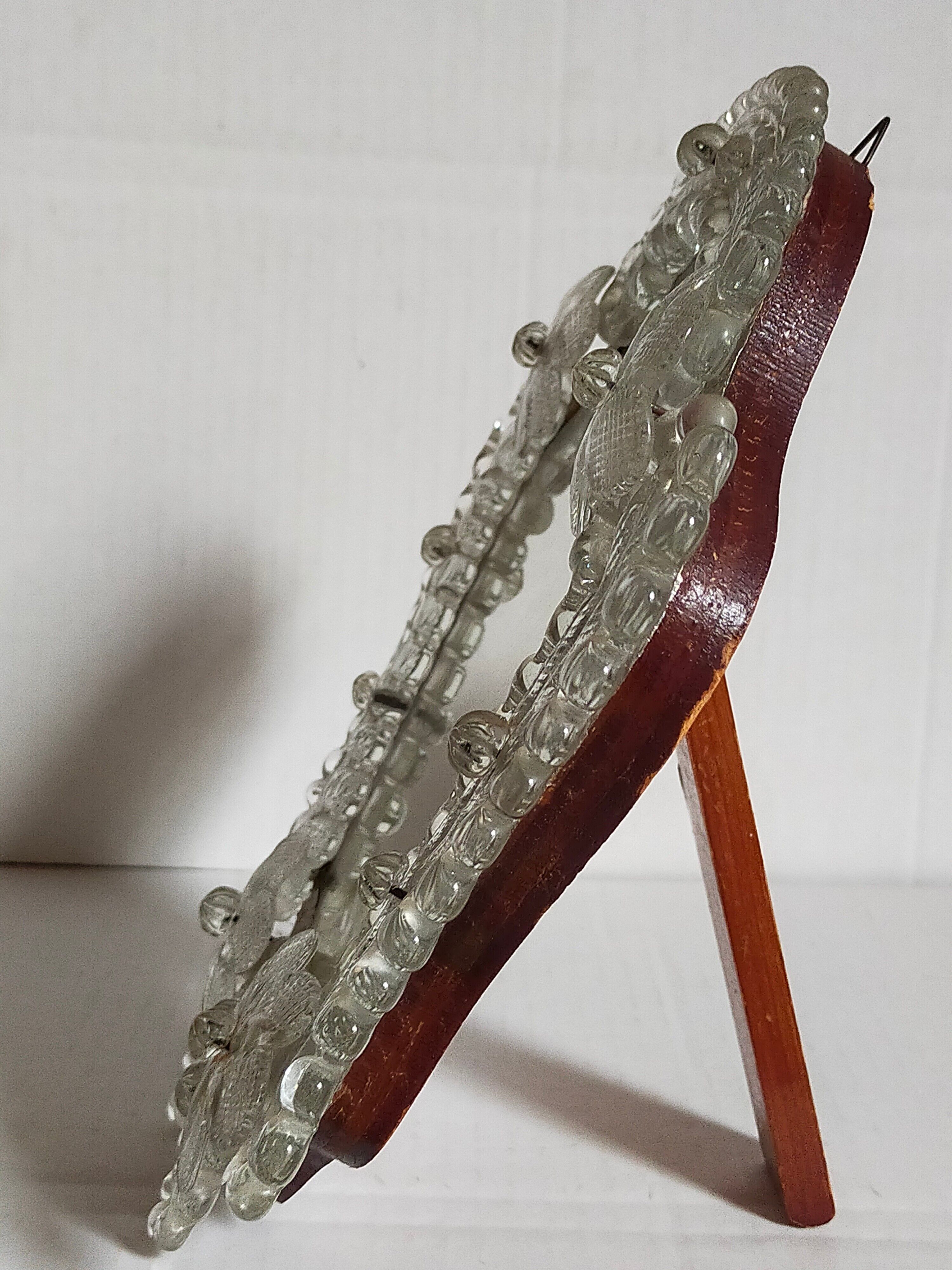 Venetian mirror 22cm X 24 cm Murano glass to pose 50s