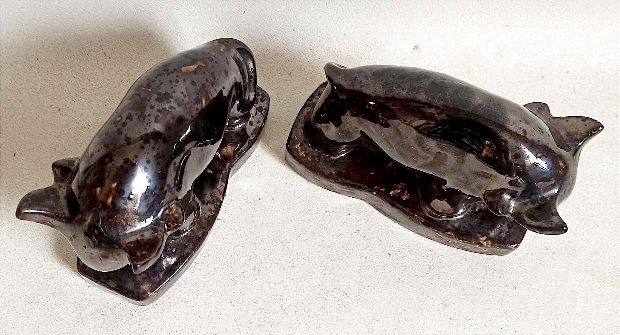 Pair of bookends 1960s Stylised Bull