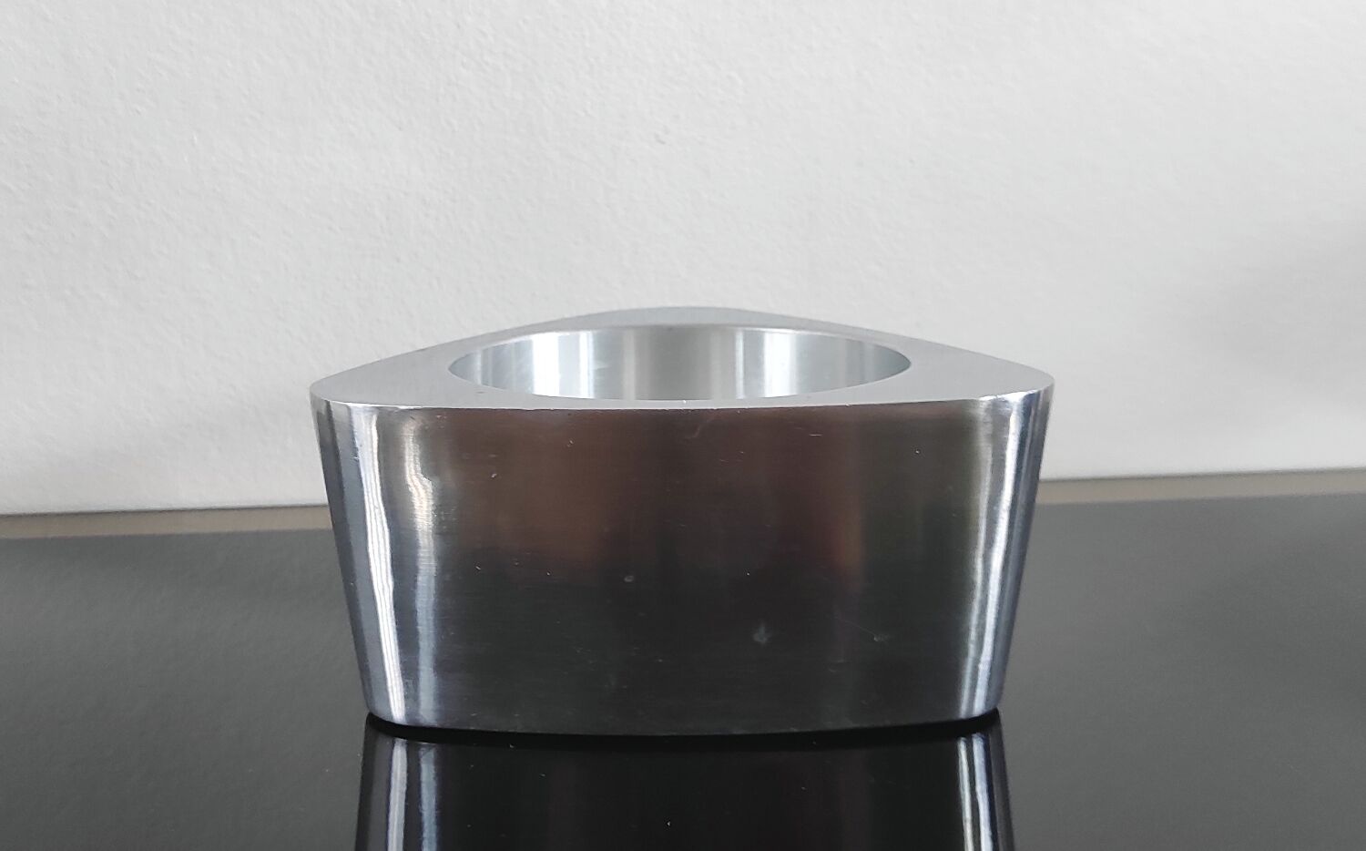 Large Candle Holder / Vintage Photophore IKEA Brushed Aluminium 90s