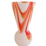 Carlo Moretti Murano Glass Vase, Marbled Decor, Italy, 1960s
