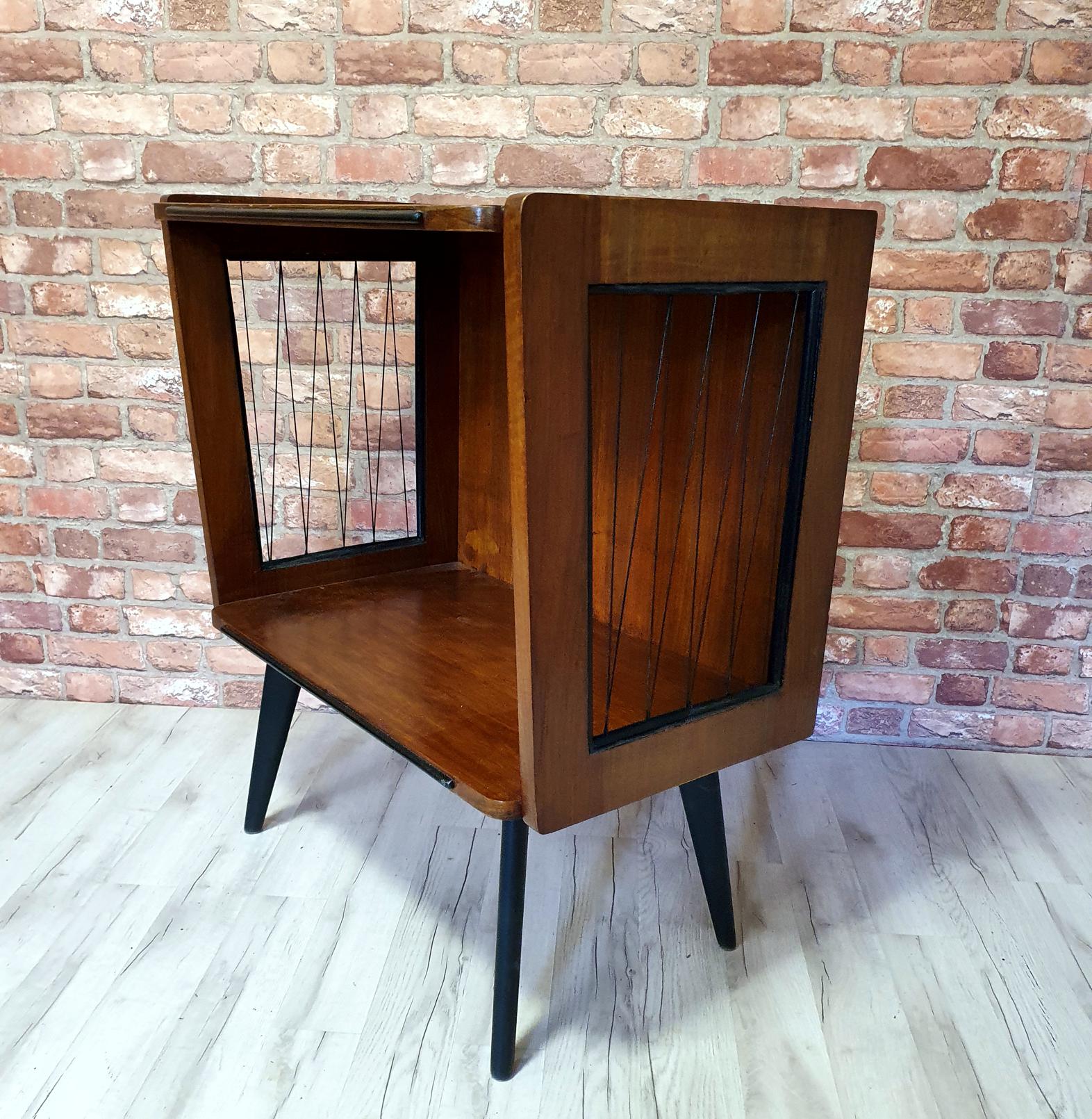 Renovated TV cabinet, type 600-204 with strands, PRL, 1960s