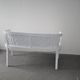 Banc Art Nouveau en bois peint blanc et tissu fausse fourrure, années 1940, 2 places