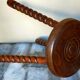 Vintage tripod stool in solid wooden twisted feet