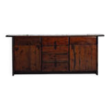 Enfilade by Silvio Coppola in stained solid wood, 1970.