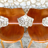Suite of 4 chairs 4130 Grand Prix in teak, Arne Jacobsen for Fritz Hansen Teak