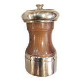 Moulin à poivre en bois vernis et laiton brossé