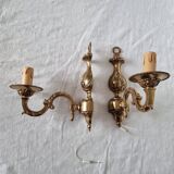 Paire d'appliques italiennes en bronze de style néo-baroque