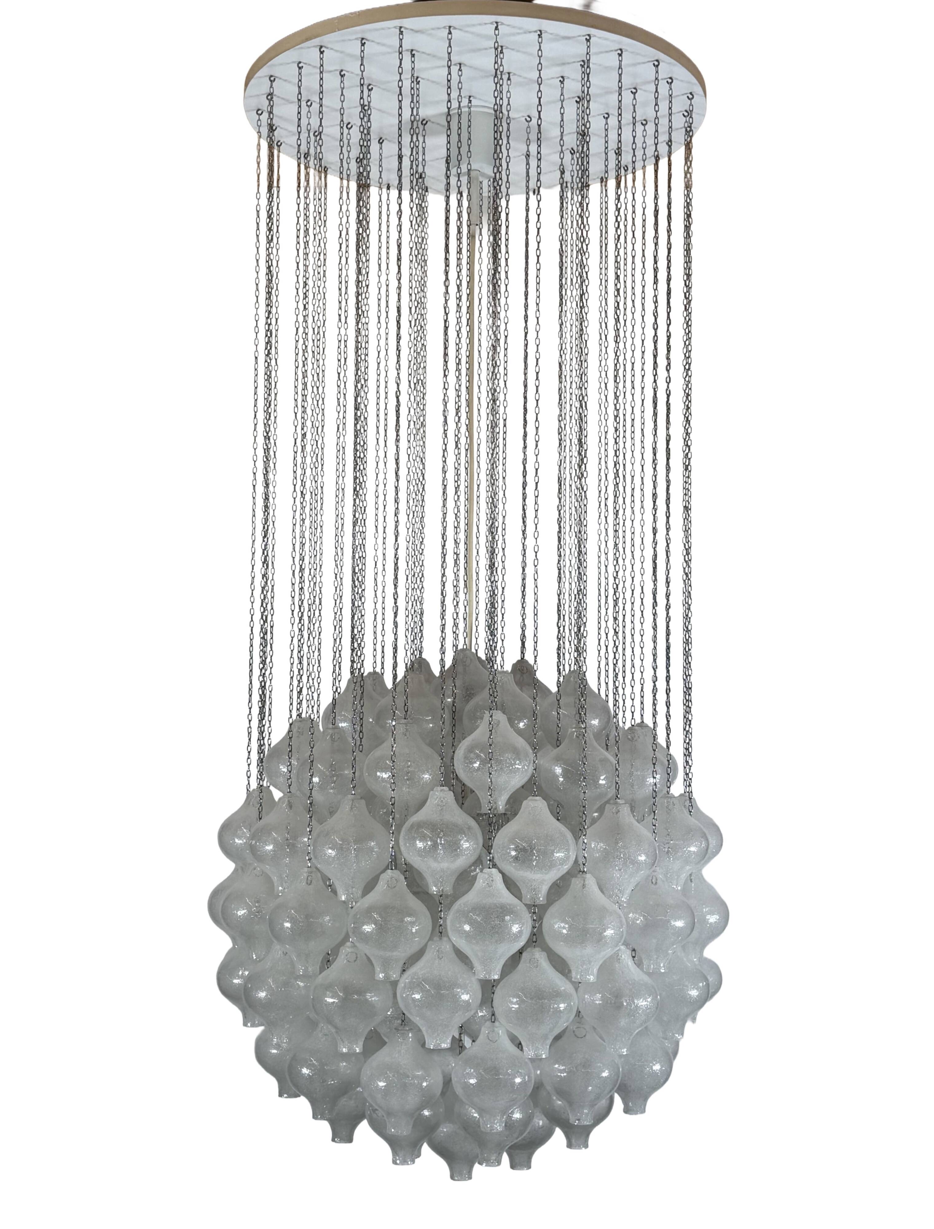 1960s 197070s Tulip Chandelier by J.T. Kalmar for Kalmar Austria