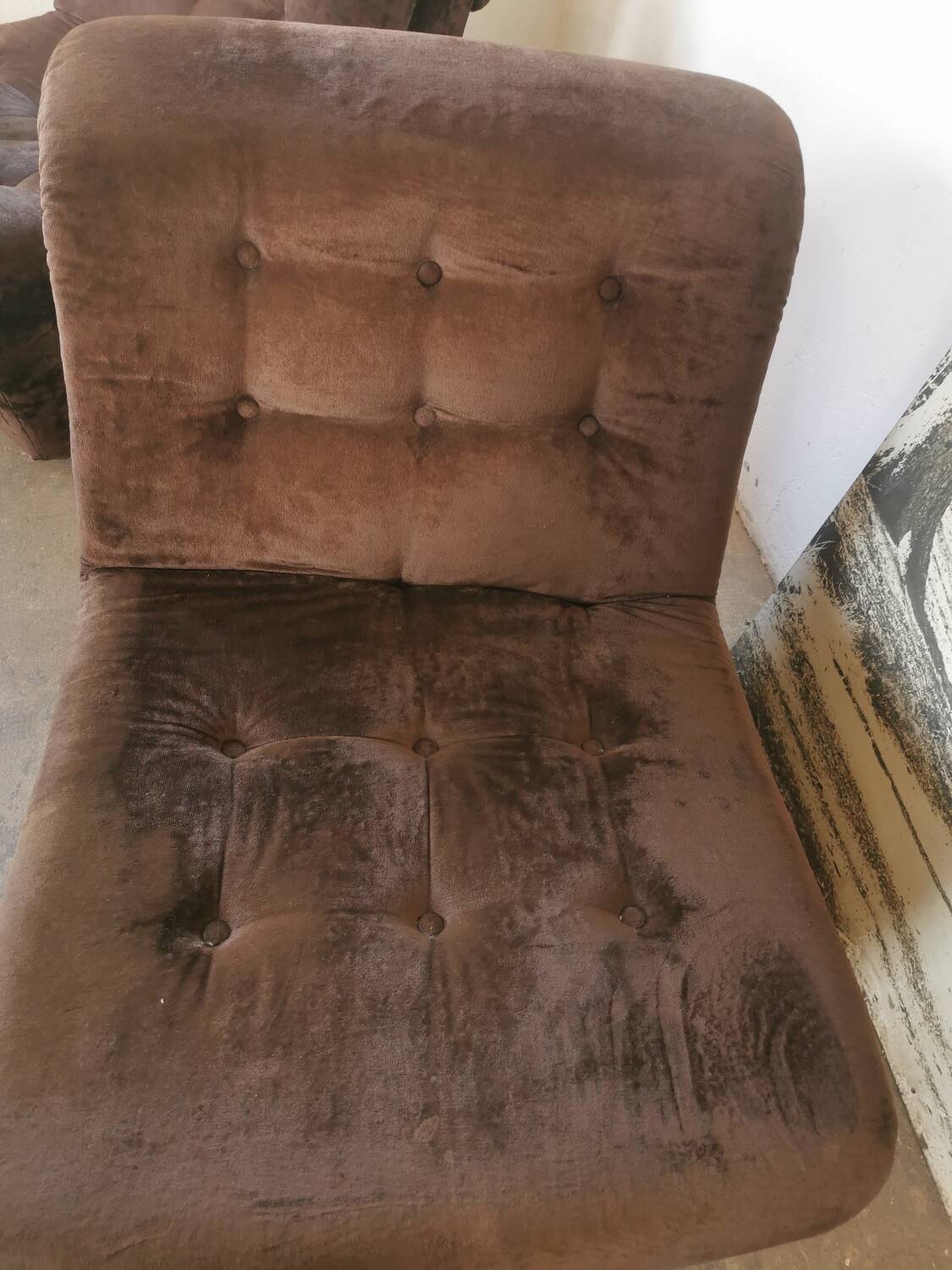 Pair of velvet armchairs from the 70s/80s