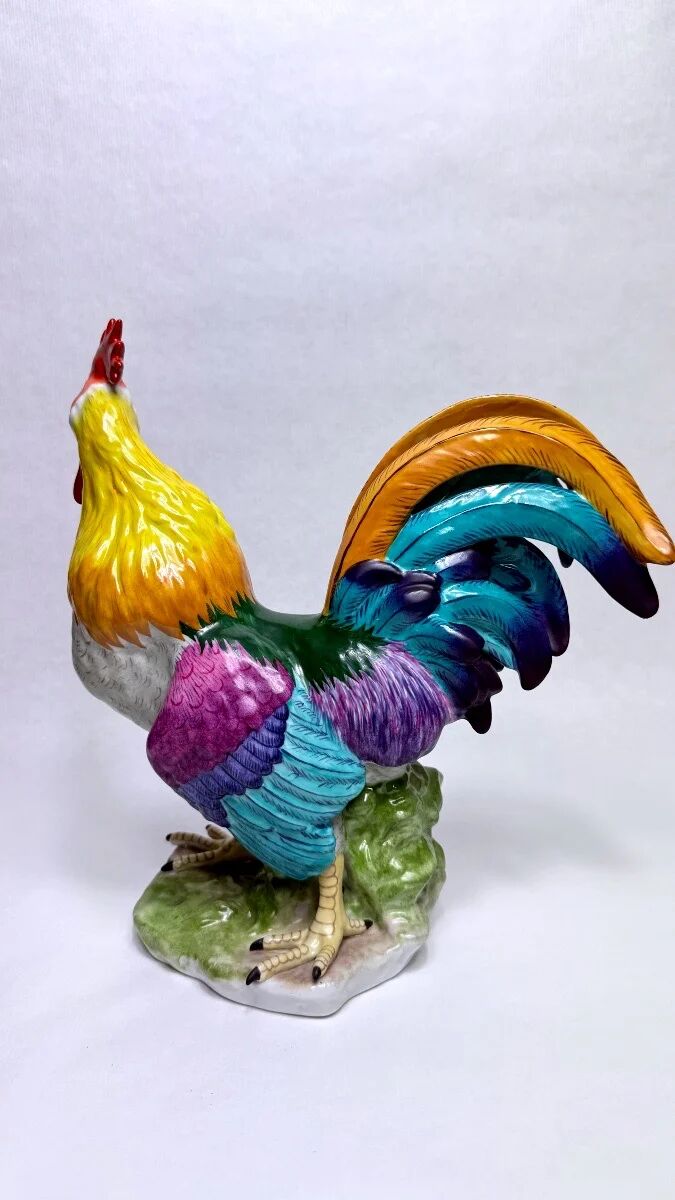 Limoges, large artistic porcelain rooster