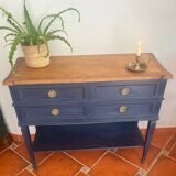Console Louis XVI Oxford Navy – Meuble peint à la main vintage