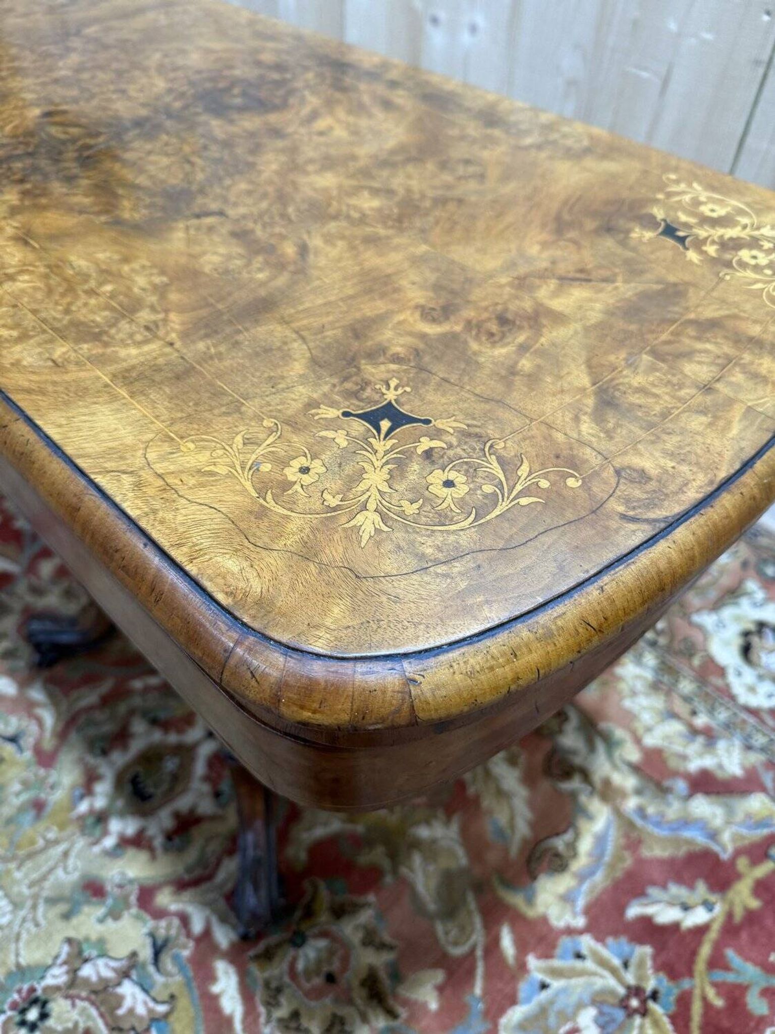 Table à jeux Anglaise - Victorienne en marqueterie